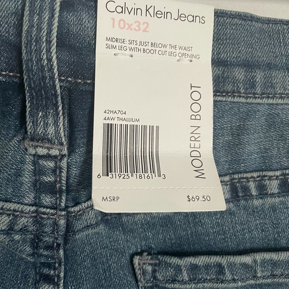 Calvin Klein Denim Modern Boot Medium Wash Jeans Size 10X32 - Picture 6 of 9